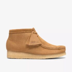 Wallabee-støvler for damer i tan-farget semsket skinn Wallabee-støvler for damer i tan-farget semsket skinn