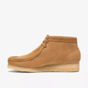 Wallabee-støvler for damer i tan-farget semsket skinn Wallabee-støvler for damer i tan-farget semsket skinn