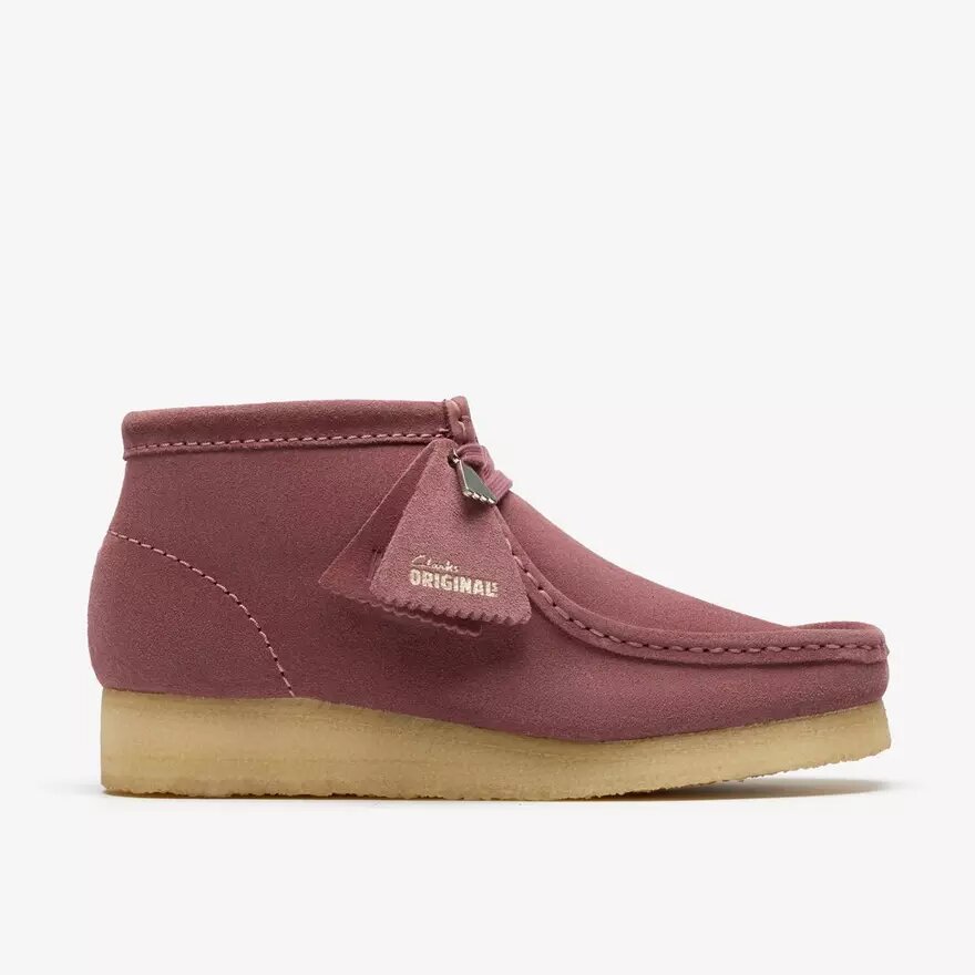 Wallabee-støvler for damer. Rosabrunt semsket skinn Wallabee-støvler for damer. Rosabrunt semsket skinn