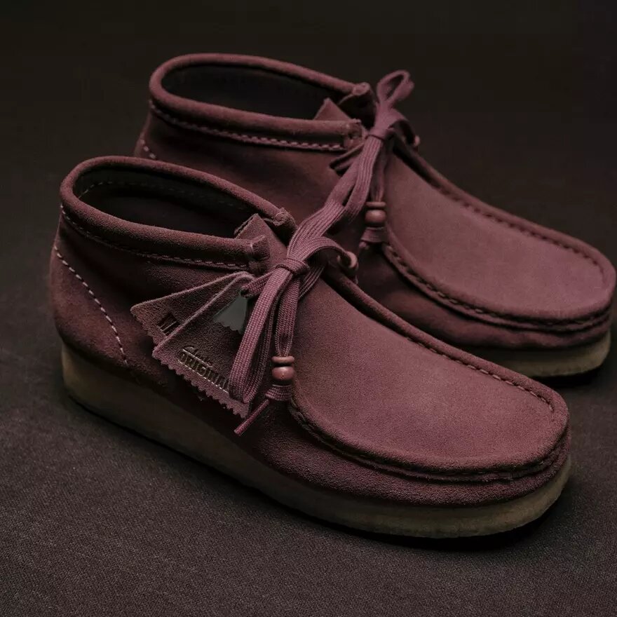 Wallabee-støvler for damer. Rosabrunt semsket skinn Wallabee-støvler for damer. Rosabrunt semsket skinn