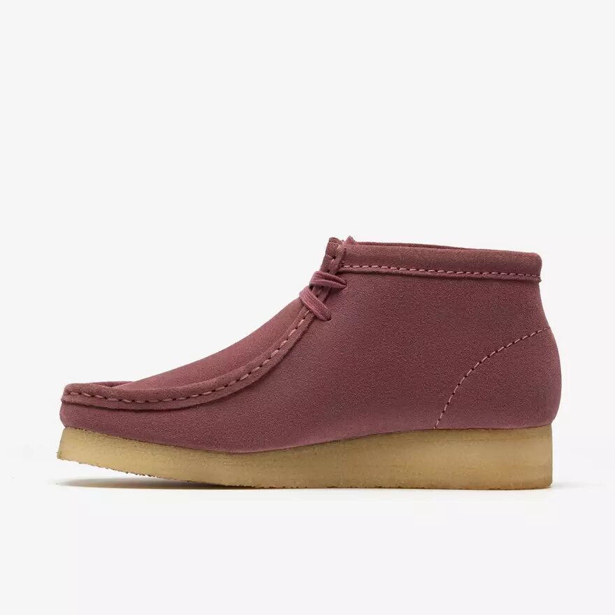 Wallabee-støvler for damer. Rosabrunt semsket skinn Wallabee-støvler for damer. Rosabrunt semsket skinn