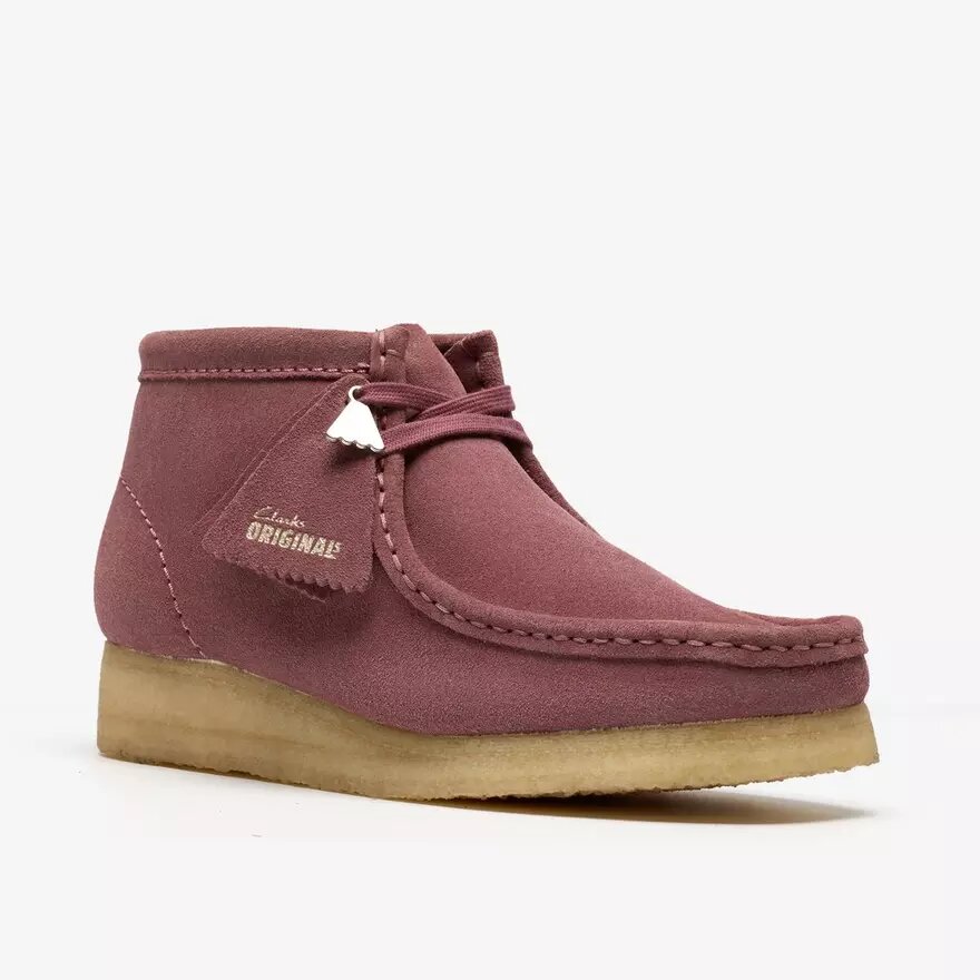 Wallabee-støvler for damer. Rosabrunt semsket skinn Wallabee-støvler for damer. Rosabrunt semsket skinn