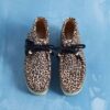 Wallabee-støvler for kvinner med leopardmønster