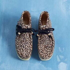 Wallabee-støvler for kvinner med leopardmønster