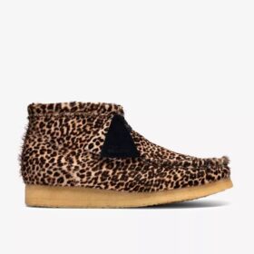 Wallabee-støvler for menn i leopardmønster