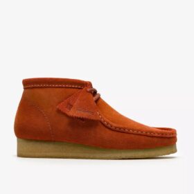 Wallabee-støvler for menn i oransje semsket skinn