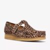 Wallabee T-bar-sko med leopardmønster for damer