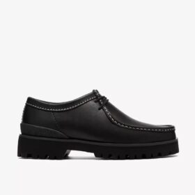 Wallabees for menn i svart skinn