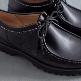 Wallabees for menn i svart skinn