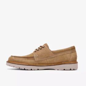 Weltridge Moc sandfarget semsket skinn seilersko for menn