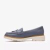 Westlynn Bella-Loafers i denimblått skinn for damer