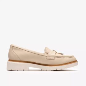 Westlynn Bella-Loafers i kremfarget skinn for damer