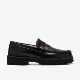 Yukoner Penny-loafers i svart skinn for menn