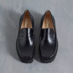Yukoner Penny-loafers i svart skinn for menn
