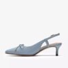 Zarey Bow-pumps i lyseblått skinn for damer