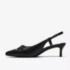 Zarey Bow-pumps i svart skinn for damer